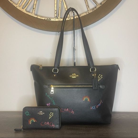Coach Handbags - NWT Coach Gallery Tote With Diary Embroidery